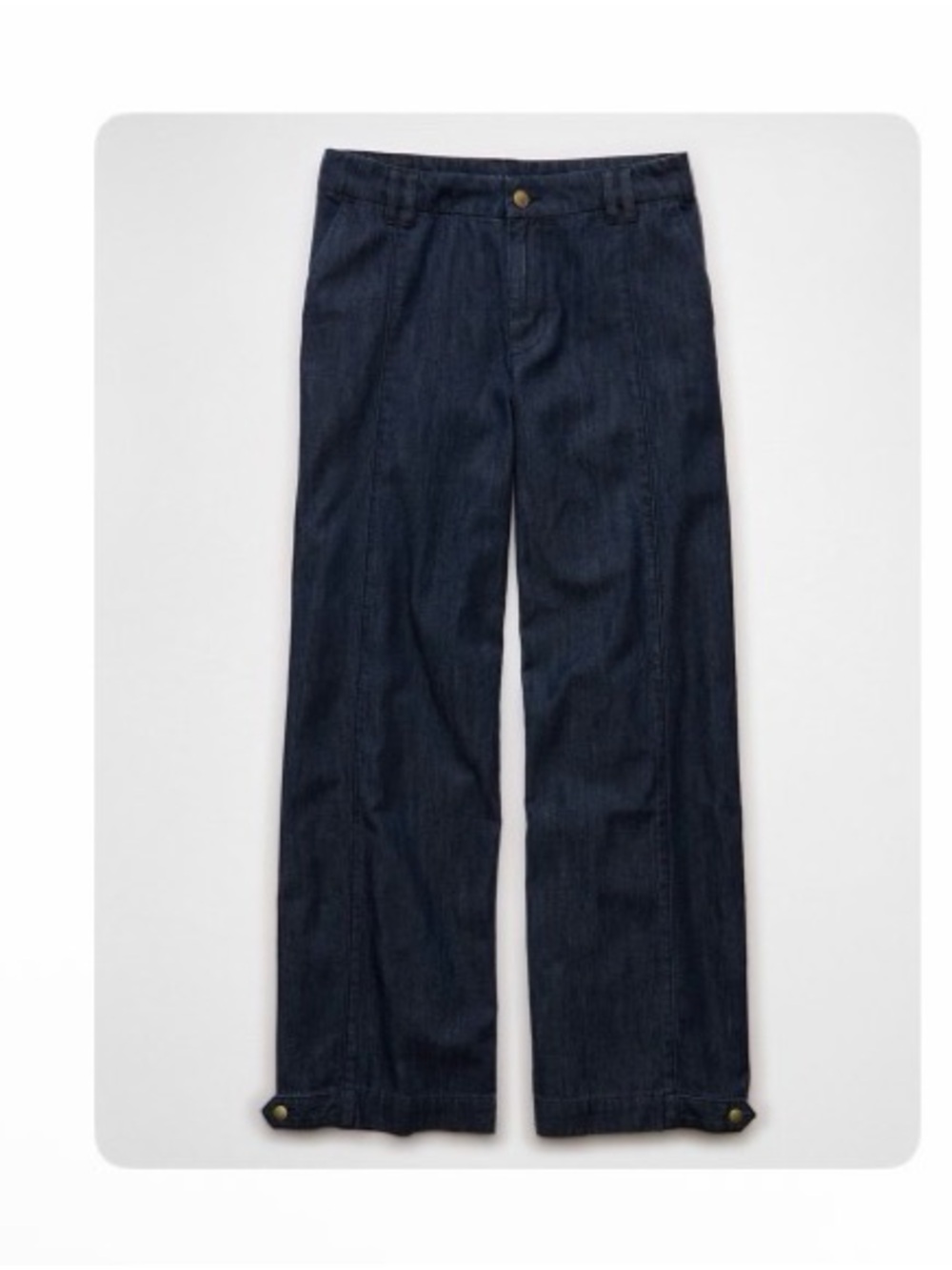 American Eagle Baggy Wide Leg Convertible Trouser - 4 Regular - Dark Waves